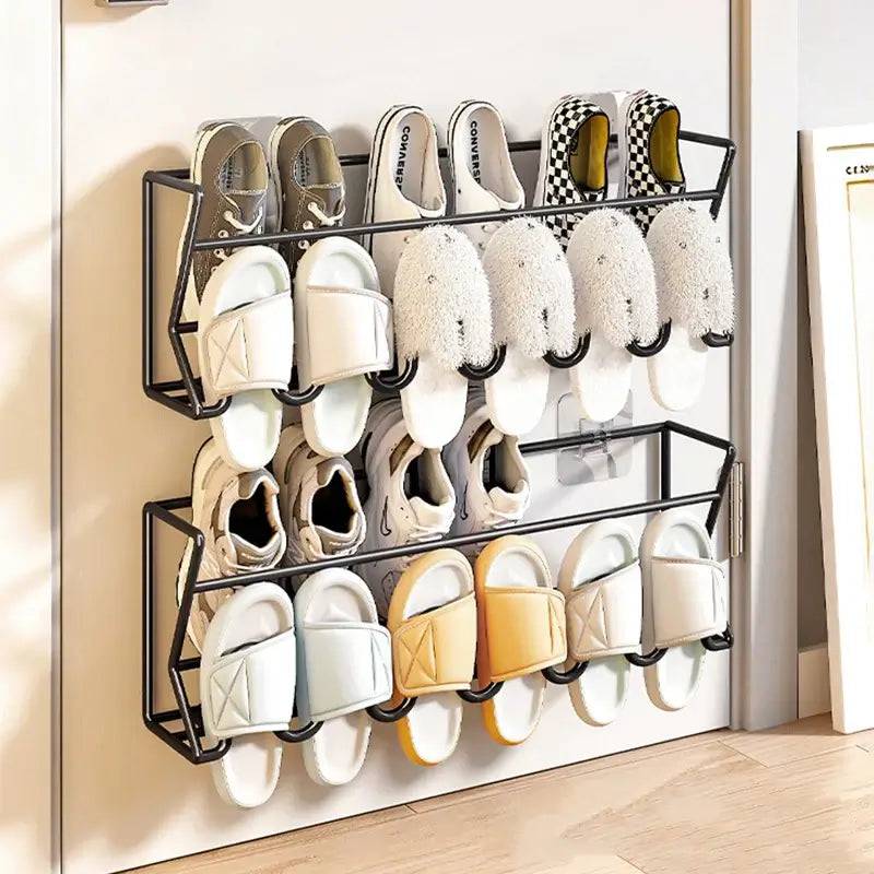 Wall-Mounted Aluminium Slipper Rack Hanging Holder