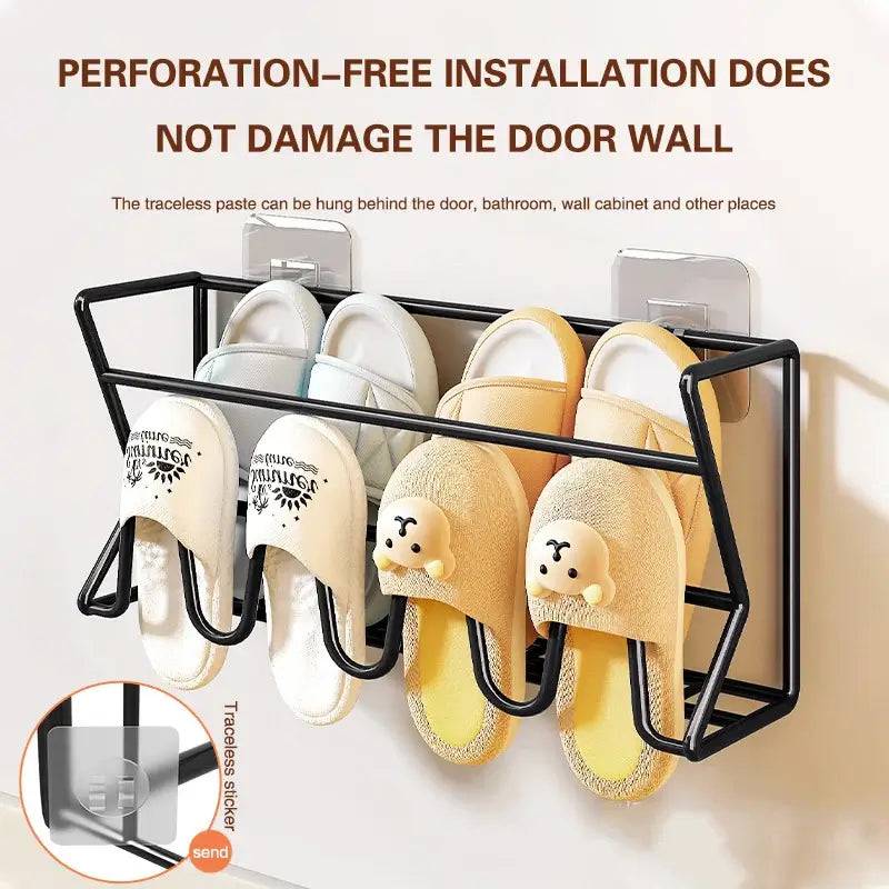 Wall-Mounted Aluminium Slipper Rack Hanging Holder