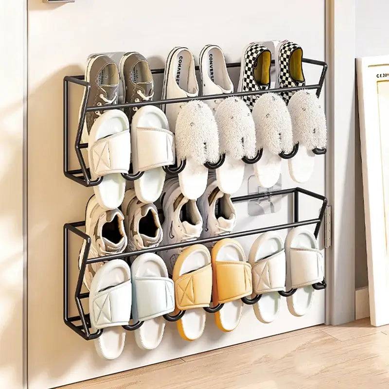 Wall-Mounted Aluminium Slipper Rack Hanging Holder