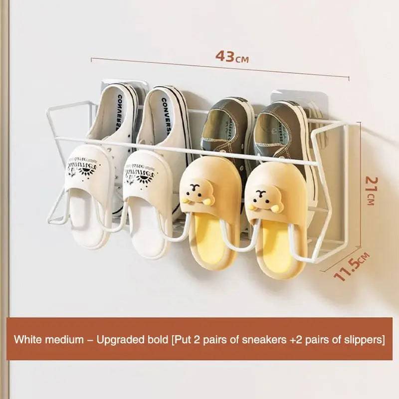 Wall-Mounted Aluminium Slipper Rack Hanging Holder