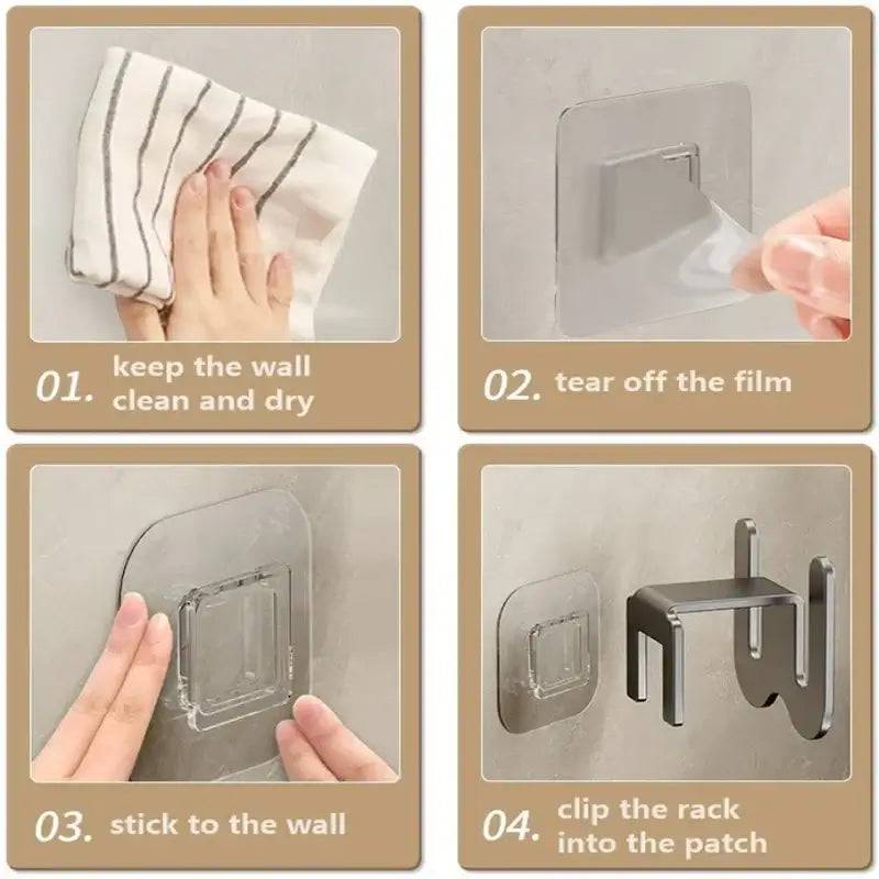Wall-Mounted No-Punch Slipper Drying Rack with Drainage Hook