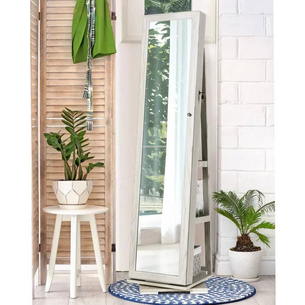 360° Rotating Freestanding Jewellery Cabinet with Mirror