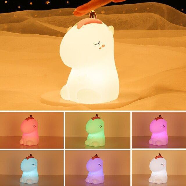 Silicone Unicorn Night Lamp | Rechargeable LED with Warm White Light