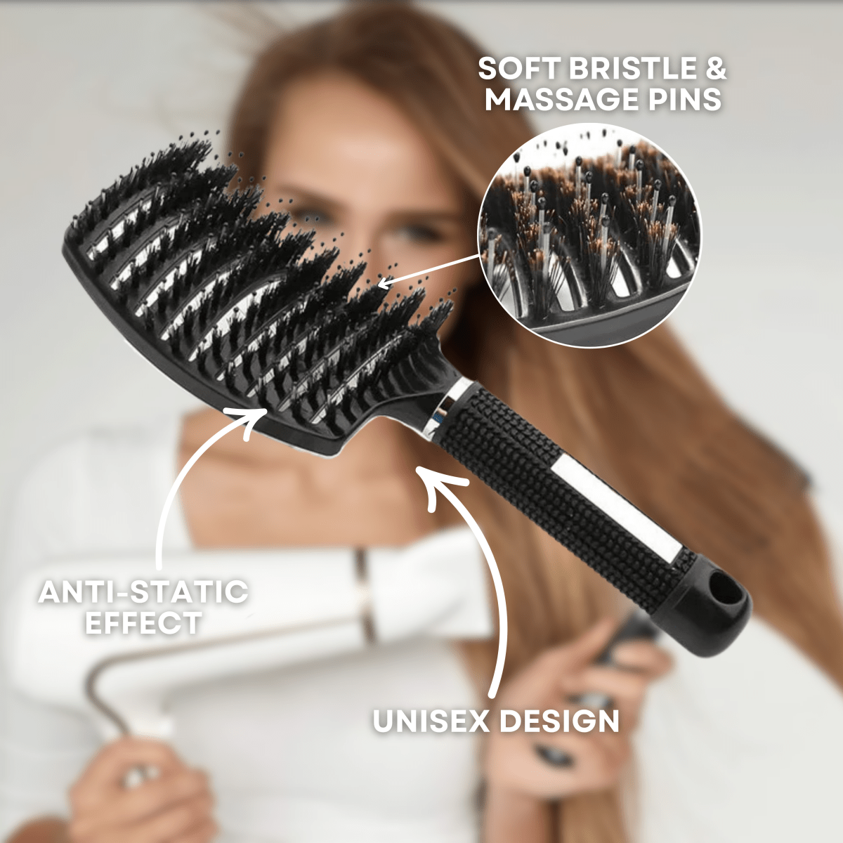 GLIMBRUSH – Painless Detangling Hairbrush for Smooth & Shiny Hair