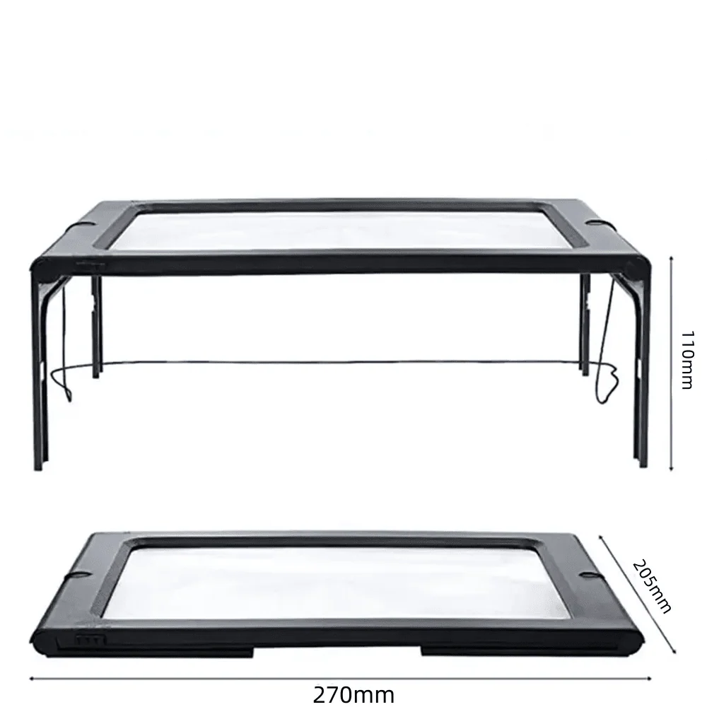 MAGNADESK – Foldable 3X Desktop Reading Magnifier with LED Lights