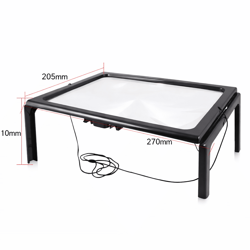 MAGNADESK – Foldable 3X Desktop Reading Magnifier with LED Lights