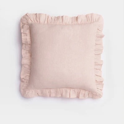 100% Pure Linen Ruffle Cushion Cover – Soft and Comfortable