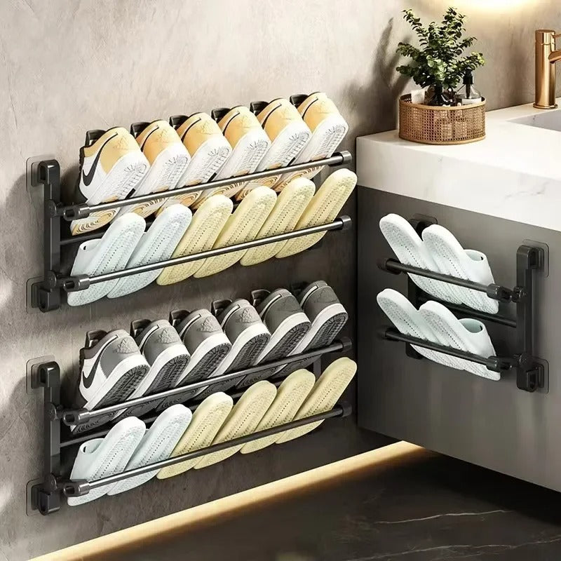 Wall-Mounted Non-Perforated Shoe Rack