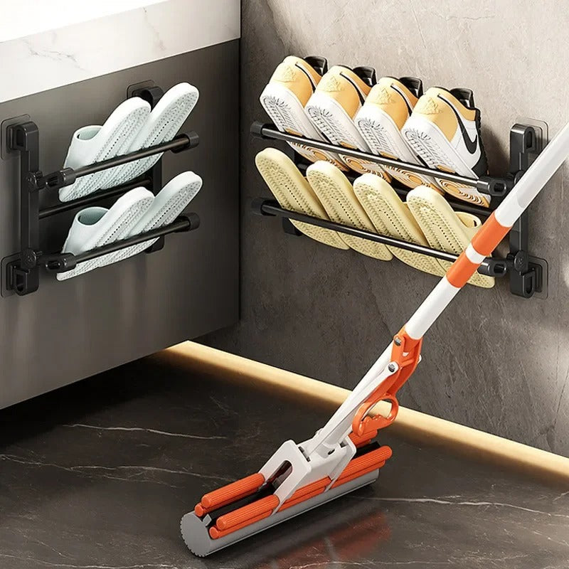 Wall-Mounted Non-Perforated Shoe Rack