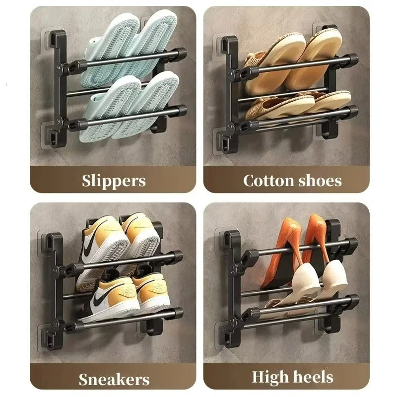 Wall-Mounted Non-Perforated Shoe Rack