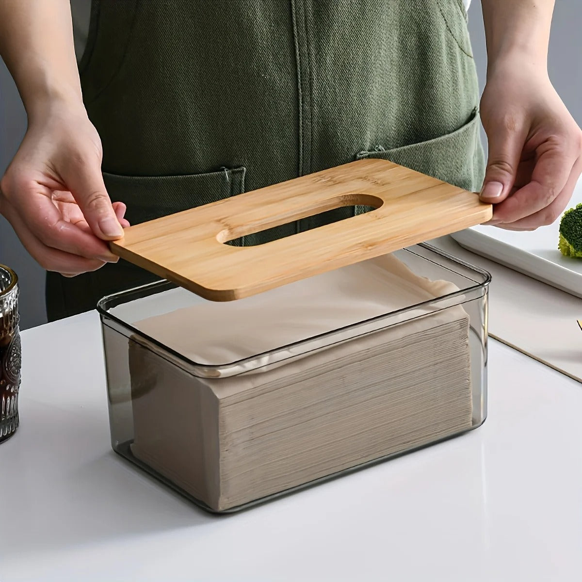 Nordic Minimalist Wooden Tissue Box Cover Holder