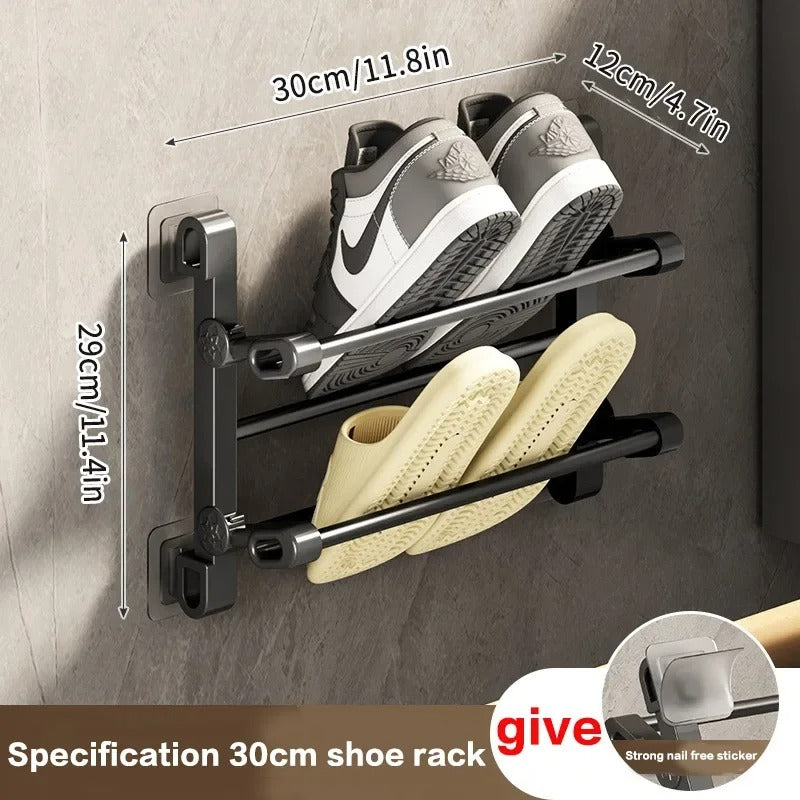 Wall-Mounted Non-Perforated Shoe Rack