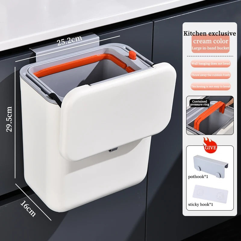 Smart Slide Lid Hanging Trash Can