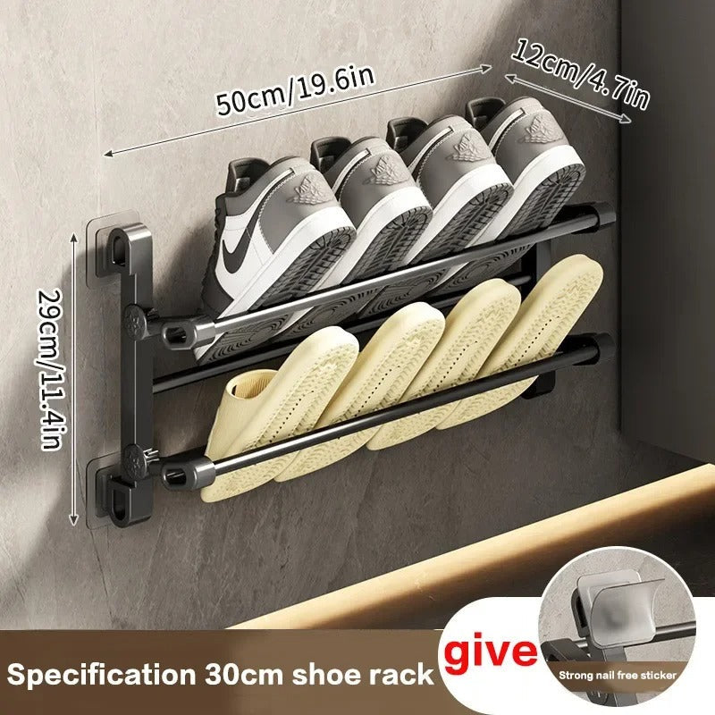 Wall-Mounted Non-Perforated Shoe Rack