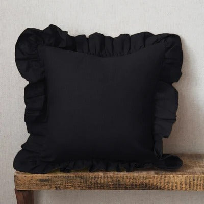 100% Pure Linen Ruffle Cushion Cover – Soft and Comfortable