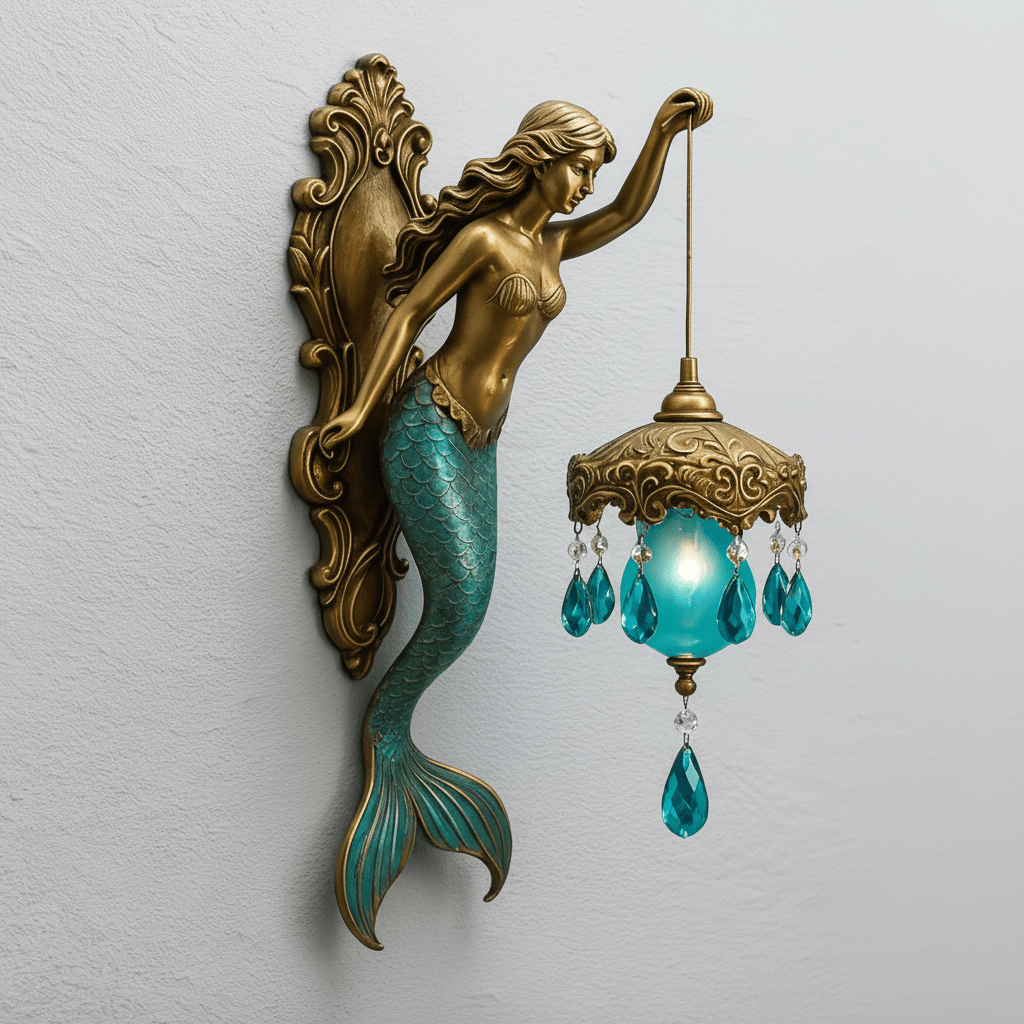 MARINAELLE - Vintage Aurelia Mermaid Wall Lamp Nautical Home Lighting