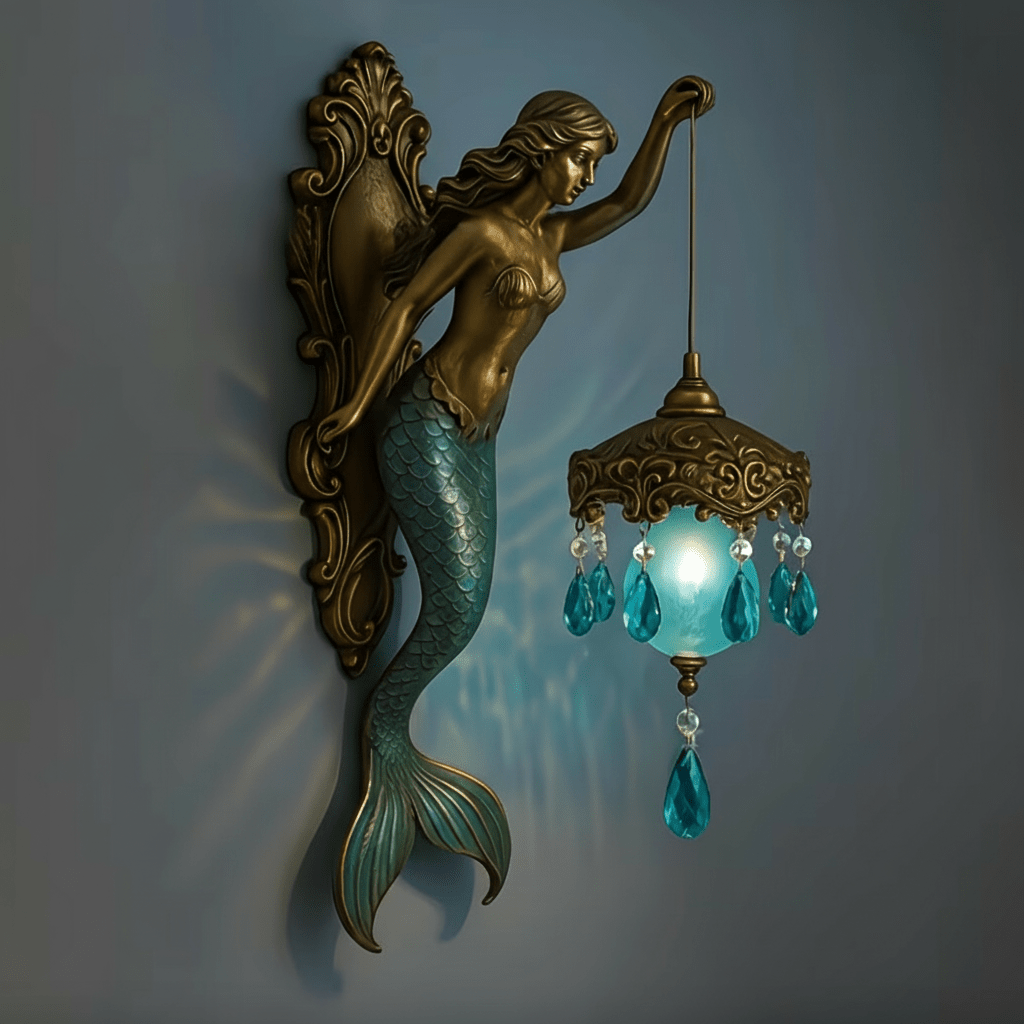 MARINAELLE - Vintage Aurelia Mermaid Wall Lamp Nautical Home Lighting