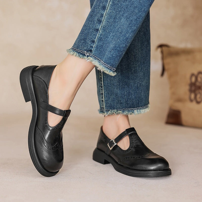VELDA | Elegant Leather Mary Jane Shoes for Women