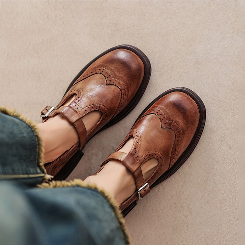 VELDA | Elegant Leather Mary Jane Shoes for Women