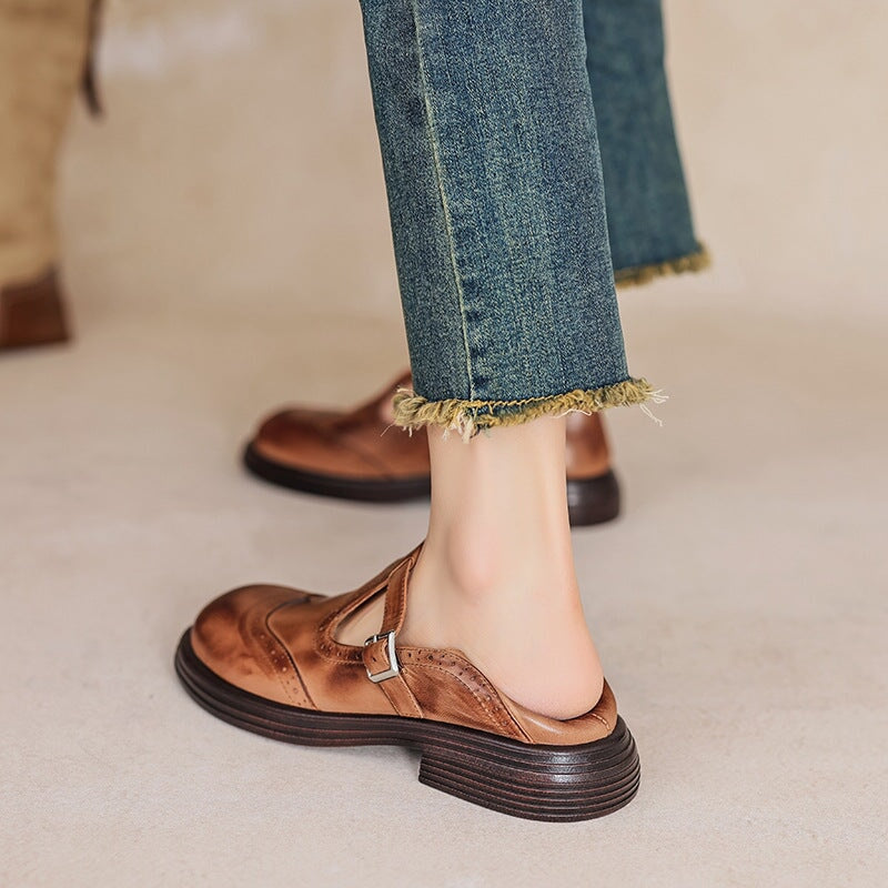 VELDA | Elegant Leather Mary Jane Shoes for Women
