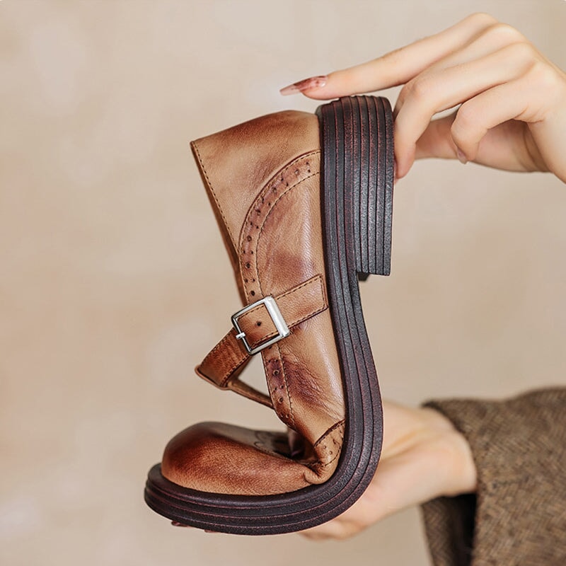 VELDA | Elegant Leather Mary Jane Shoes for Women