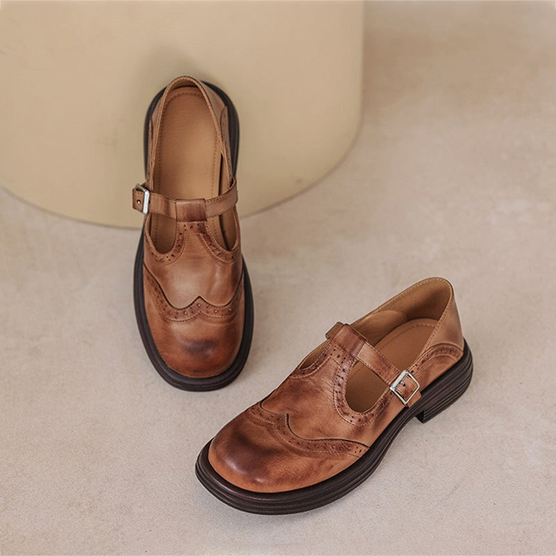 VELDA | Elegant Leather Mary Jane Shoes for Women