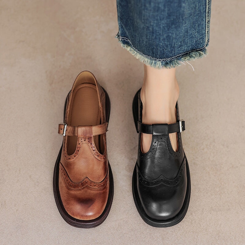 VELDA | Elegant Leather Mary Jane Shoes for Women