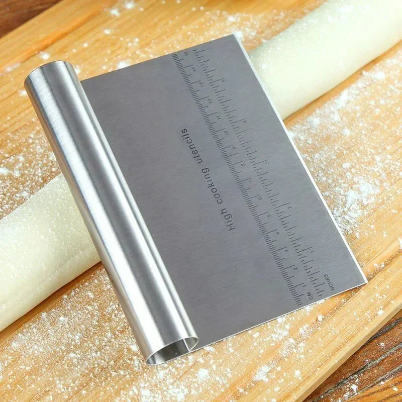 MEASURECHEF – Stainless Steel Pastry Spatula & Dough Scraper with Measurement Scale