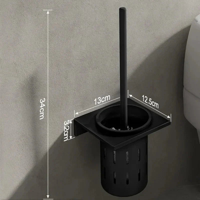 METALLUX LOO – Wall-Mounted Toilet Brush Set with Brushed Gold Finish