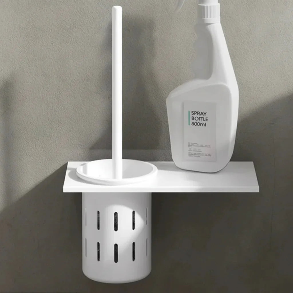 METALLUX LOO – Wall-Mounted Toilet Brush Set with Brushed Gold Finish