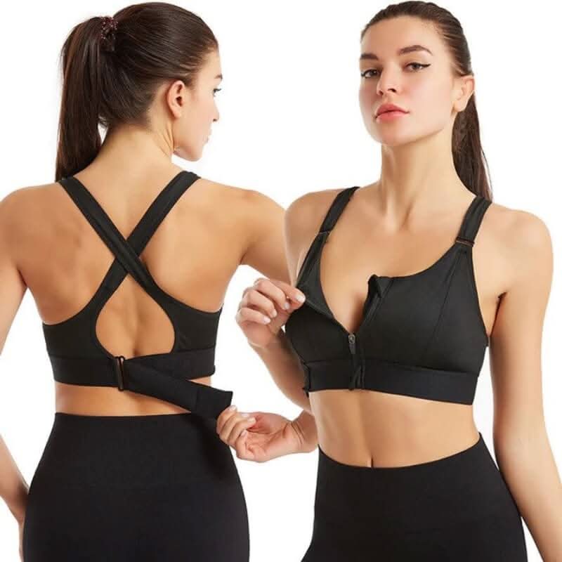 MIRA SPORTS BRA – High Support Zipper Bra for Intense Workouts & Daily Comfort