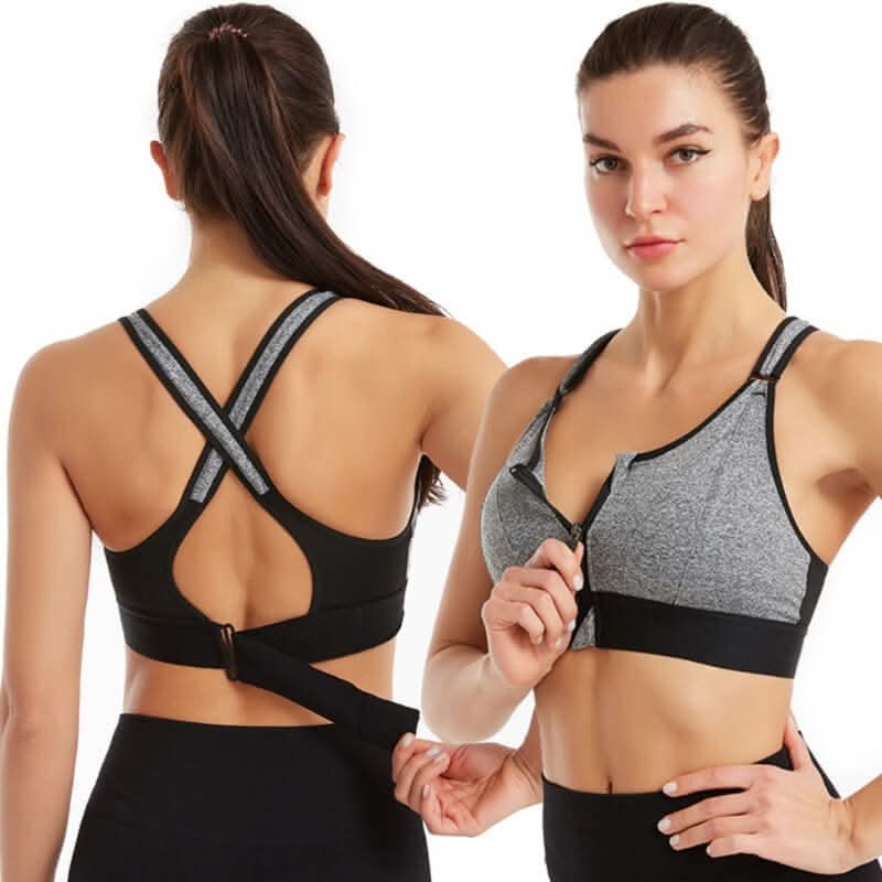 MIRA SPORTS BRA – High Support Zipper Bra for Intense Workouts & Daily Comfort