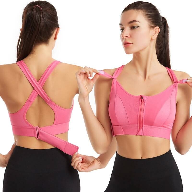 MIRA SPORTS BRA – High Support Zipper Bra for Intense Workouts & Daily Comfort