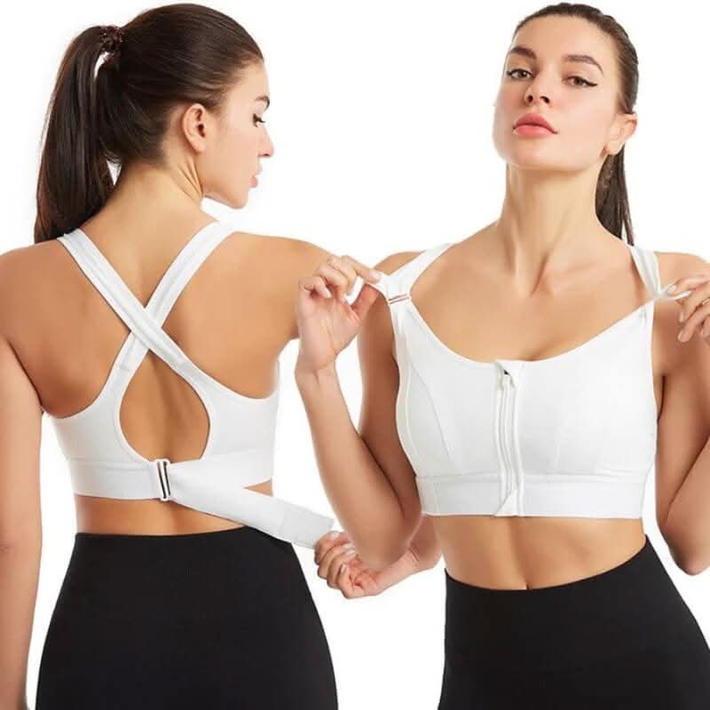 MIRA SPORTS BRA – High Support Zipper Bra for Intense Workouts & Daily Comfort