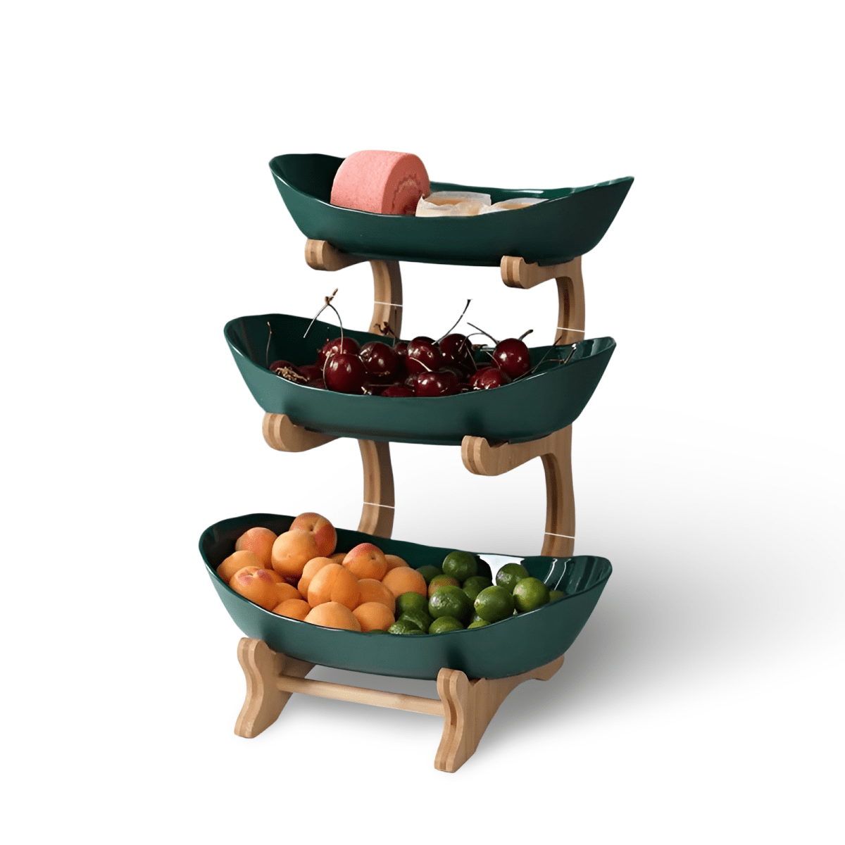 MODUWood – Multi-Tiered Wooden Fruit Bowl for Clean Modern Kitchen Storage
