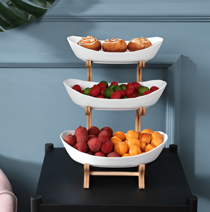 MODUWood – Multi-Tiered Wooden Fruit Bowl for Clean Modern Kitchen Storage