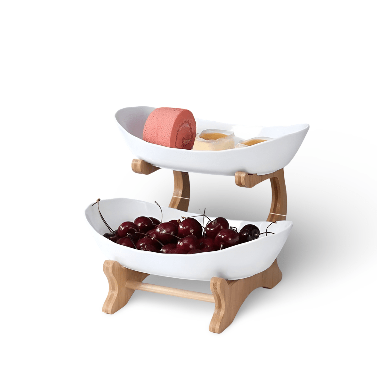 MODUWood – Multi-Tiered Wooden Fruit Bowl for Clean Modern Kitchen Storage