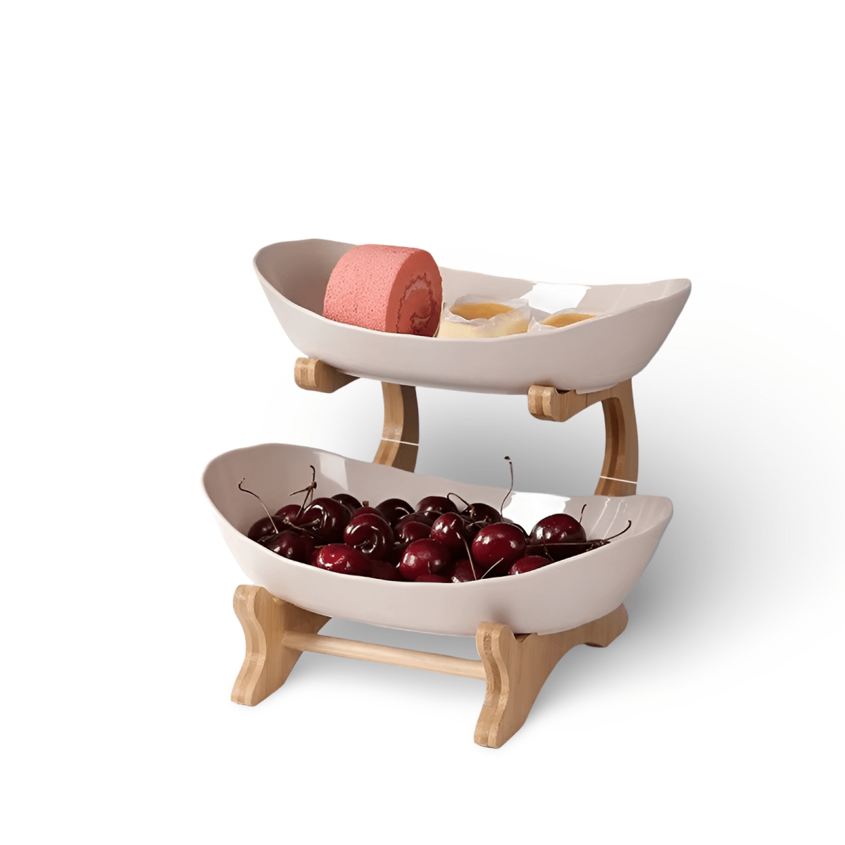 MODUWood – Multi-Tiered Wooden Fruit Bowl for Clean Modern Kitchen Storage