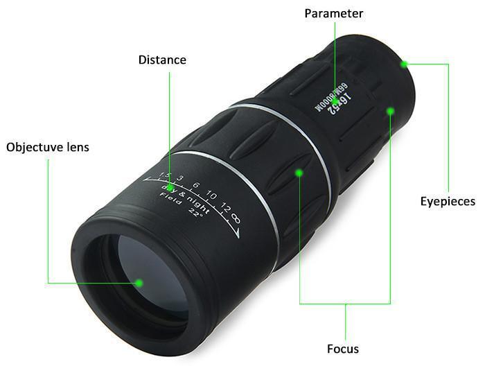 16 x 52 Super Clear Dual Focus Zoom Monocular Spotting Scope