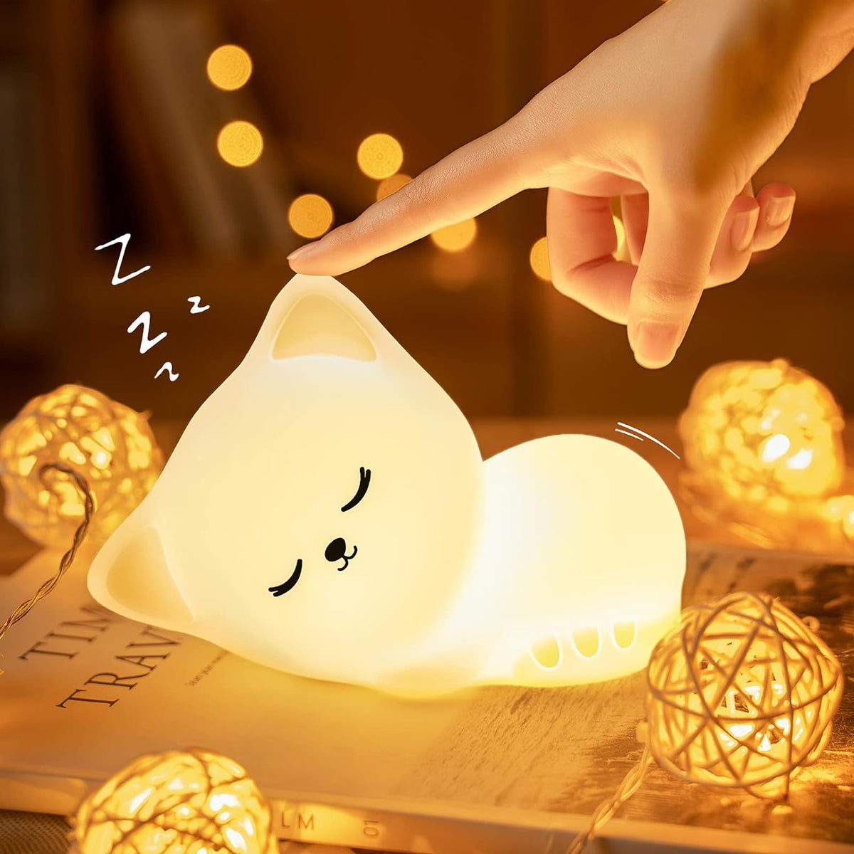 Silicone Cat Night Lamp | Rechargeable LED Lamp for a Soft Sleep Light