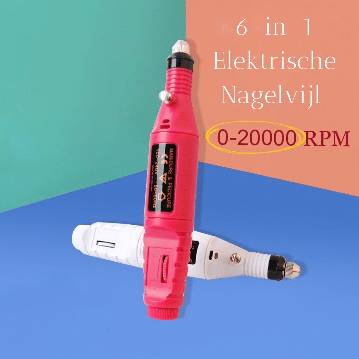 Nagelerfect – 6-in-1 Electric Nail File for Manicure, Pedicure & Artificial Nails