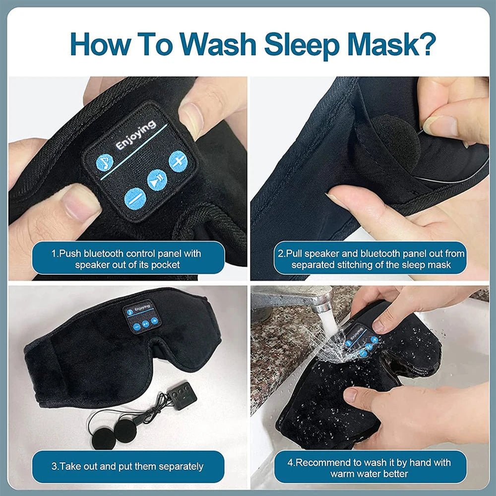 NAPWAVE – Bluetooth Music Sleep Mask with 3D Comfort & Full Light Blocking