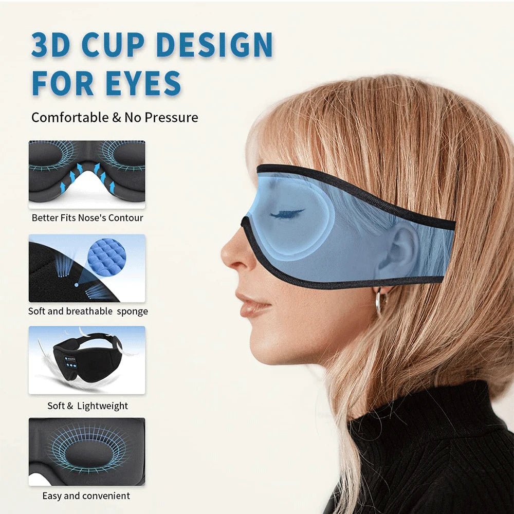 NAPWAVE – Bluetooth Music Sleep Mask with 3D Comfort & Full Light Blocking