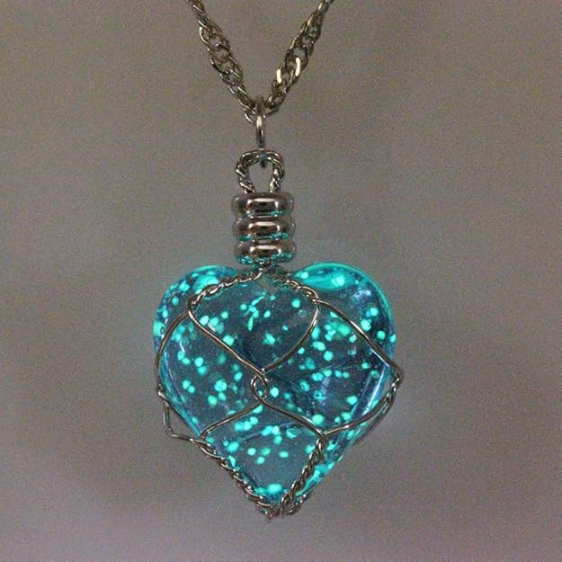 Lucky Charm Crystal Heart Necklace | Glowing Pendant with LED Light