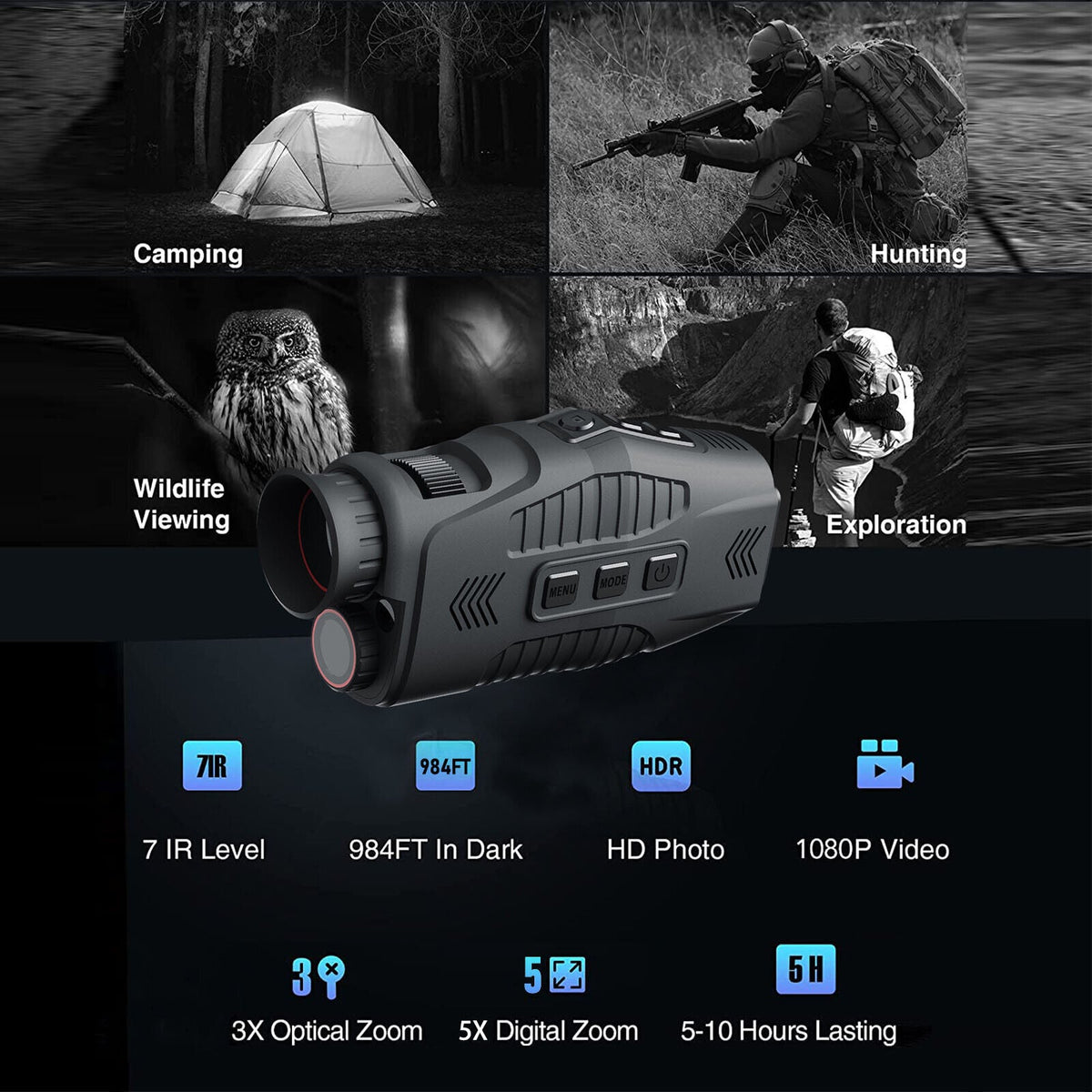 Full HD Night Vision IR Monocular