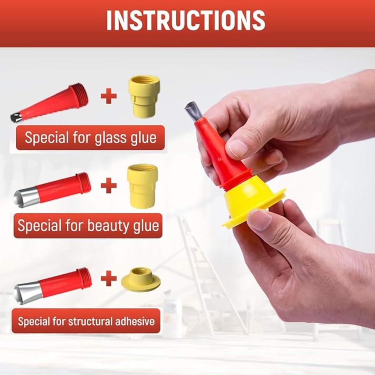 NOZZLEX – Anti-Drip Caulking Nozzle Tool Set for Clean Seals