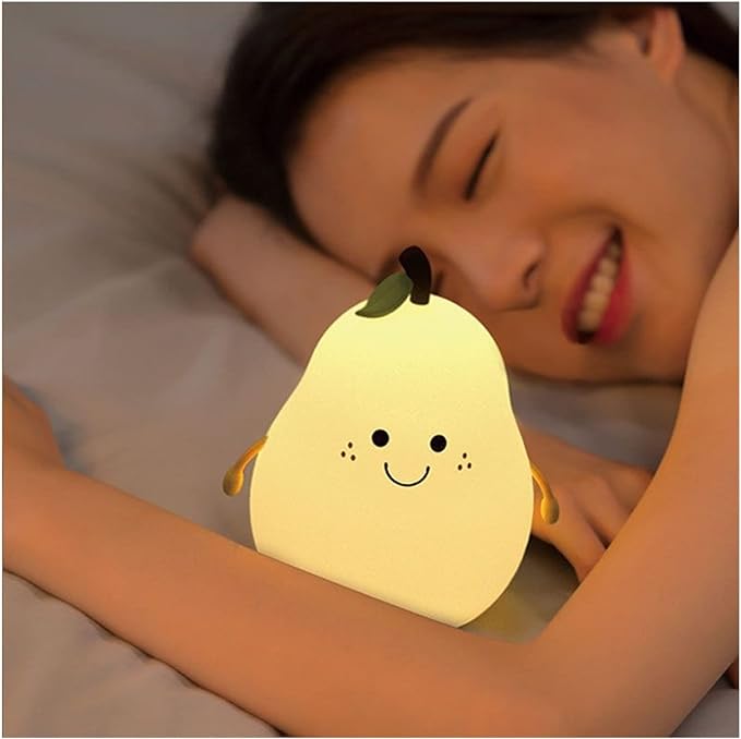 KAWAII Pear-Shaped Night Light | Soft Glow LED Lamp for Kids' Rooms