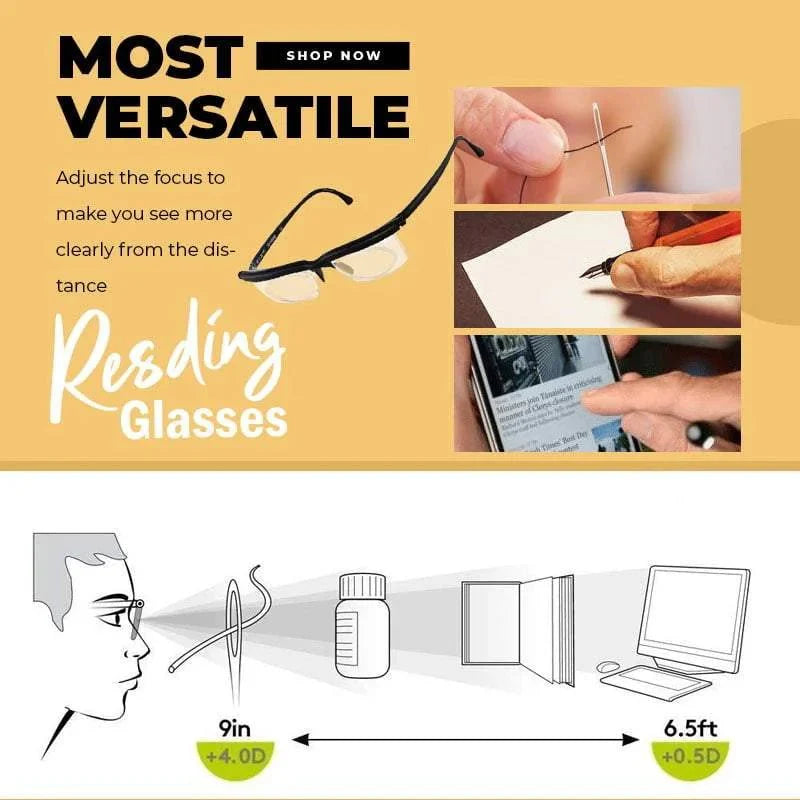Optiflex Vision – Adjustable Focus Reading Glasses for Clear Vision