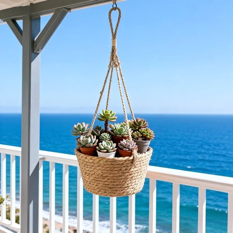 ORCHIDORA – Rustic Handwoven Twine Macrame Hanging Planter for Orchid Display