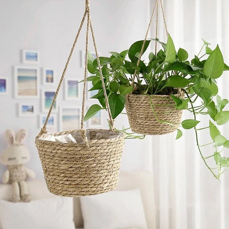 ORCHIDORA – Rustic Handwoven Twine Macrame Hanging Planter for Orchid Display